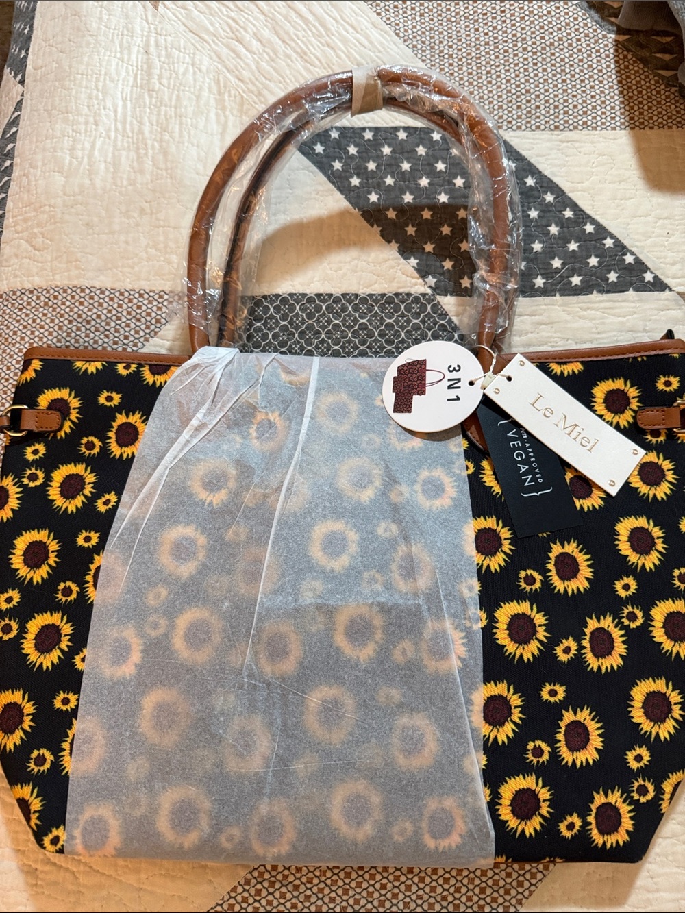 Sunflower Tote Bag in Black and Yellow